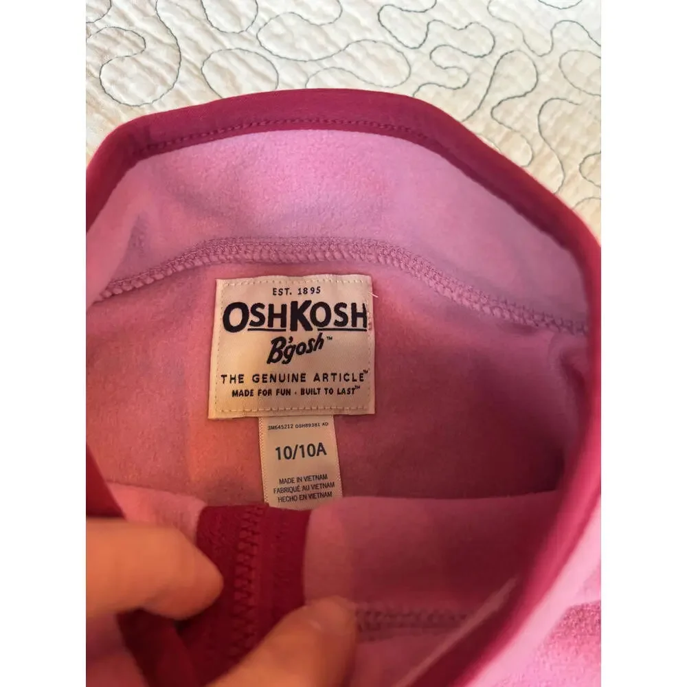Oshkosh Girls' Fleece Jackets - 2 Pack,‎ Pink and Floral Size 10 #606